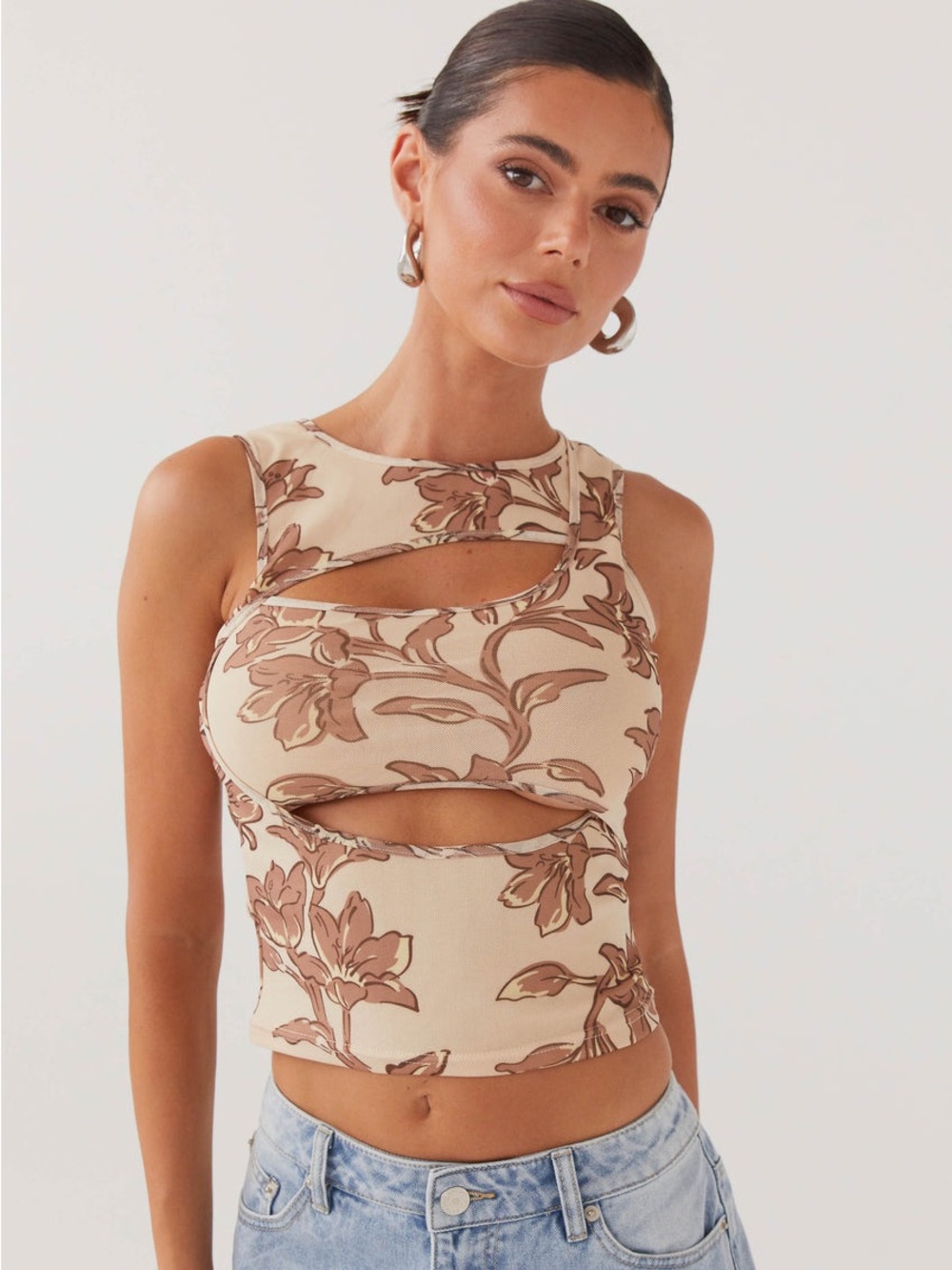 Peppermayo Beyond Cut Out Mesh Top